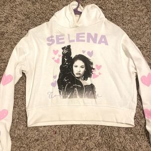 I am selling this Selena Quintanilla hoodie, in size small. It is multicolored.